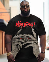 Men's Personalized Flame Skeleton Skull Poker Large Size Contrasting Color T-Shirt Shorts Suit